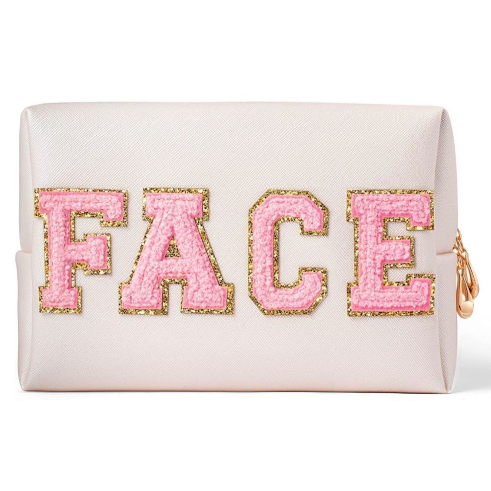 Patch FACE Letter Cosmetic Toiletry Bag
